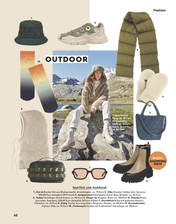 Isabelle Wedel Modejournalistin Hamburg Portfolio Fashion Magazin Referenz Brigitte Accessoires Special Outdoor