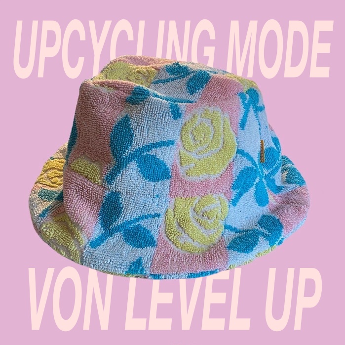 Level Up Upcycling Mode Fashion Isabelle Wedel Portfolio Hamburg Accessoire Nachhaltig Fashion for Future Bucket Hat Startseite